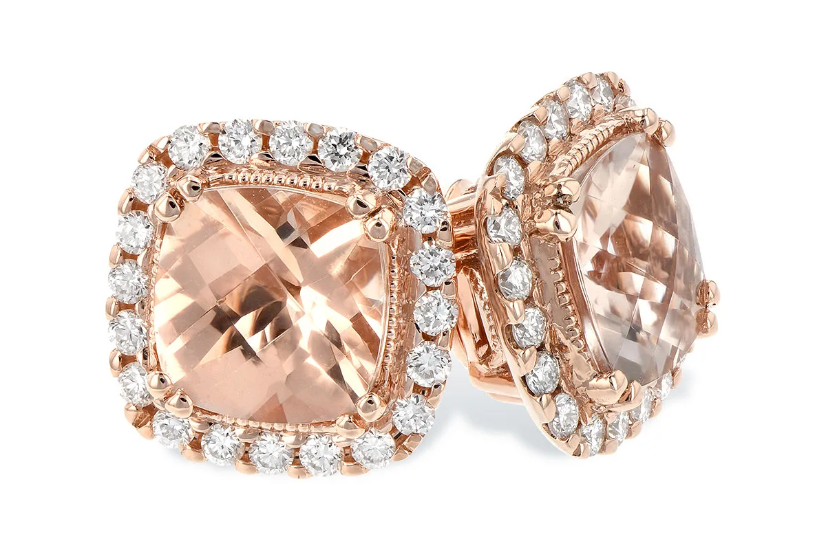 Morganite Earrings in rose gold