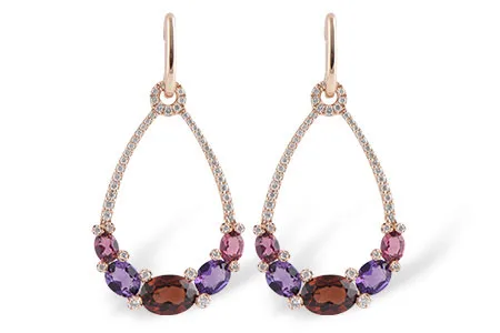 Semi-Precious Stone Earrings in rose gold