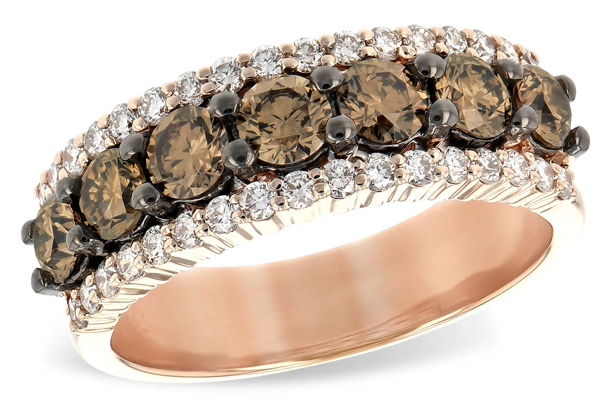 Brown Diamond Wedding Band in rose gold