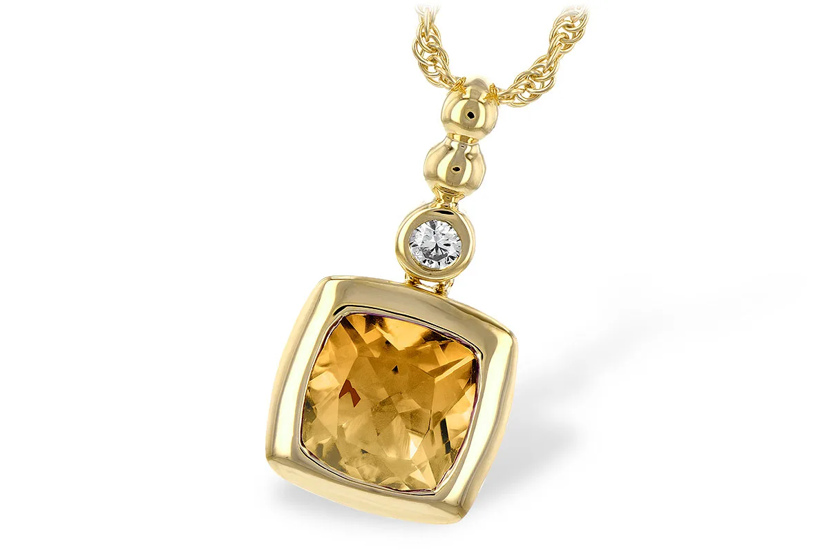 Citrine Necklace in yellow gold