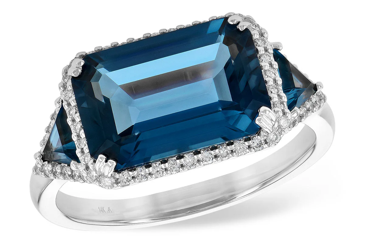 London Blue Topaz Ring in white gold