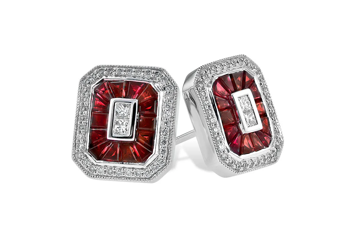 Ruby Earrings in white gold