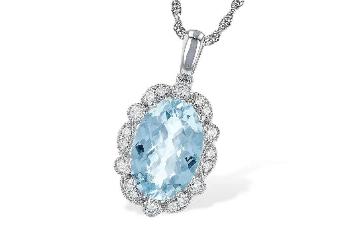 Aquamarine Necklace in white gold