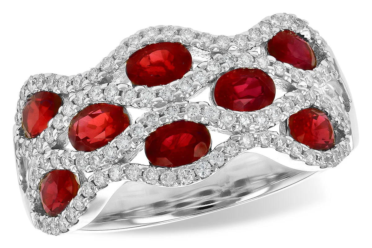 Ruby Wedding Band in white gold