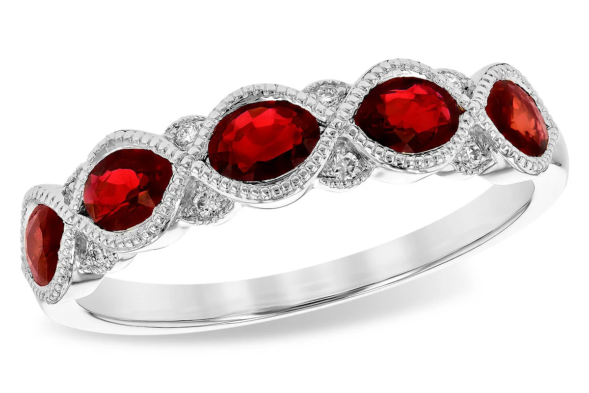 Ruby Wedding Band in white gold