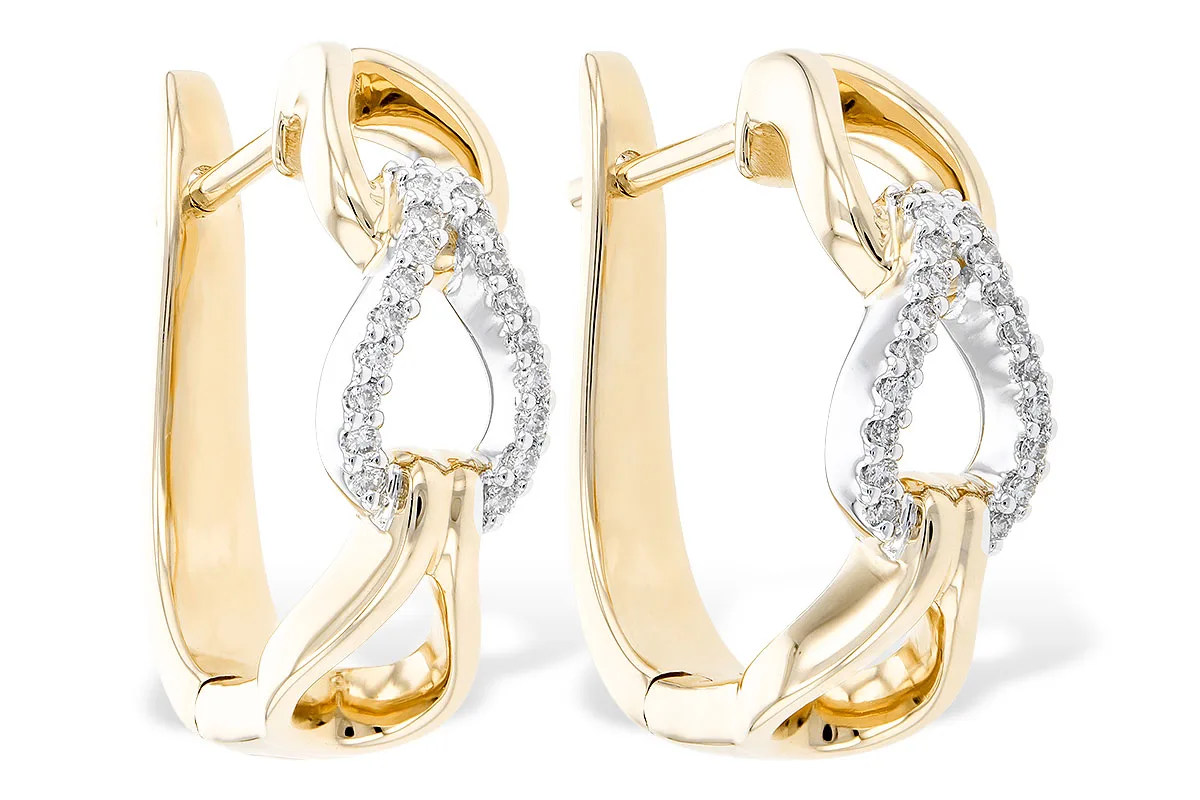 Diamond Earrings in yellow & white