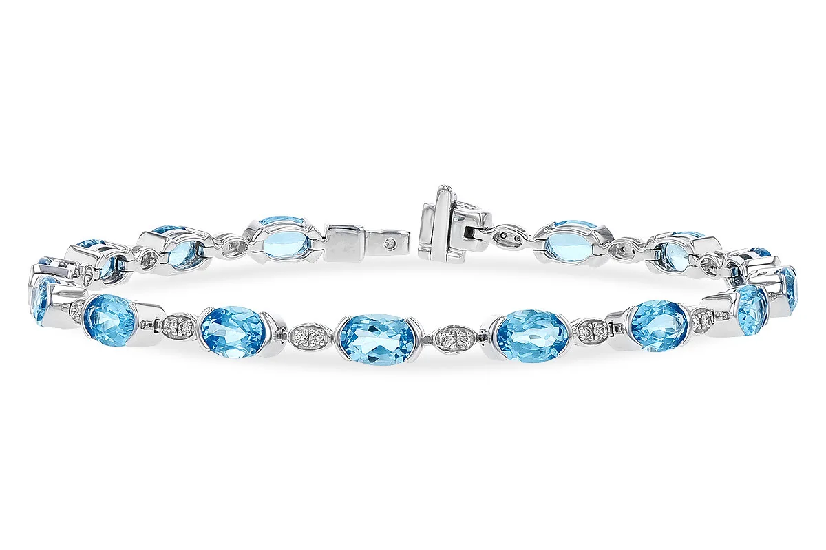 Swiss Blue Topaz Bracelet in white gold
