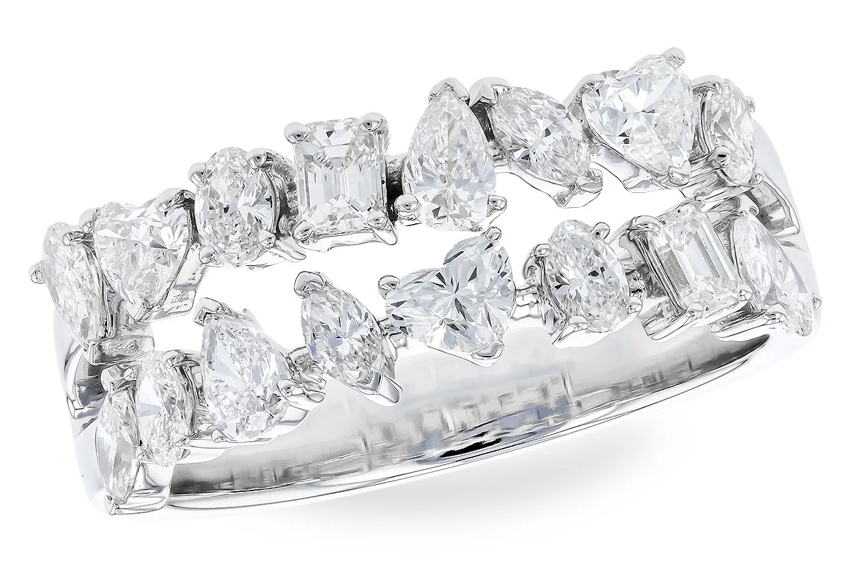 Fancy-Cut Diamond Wedding Band in white gold