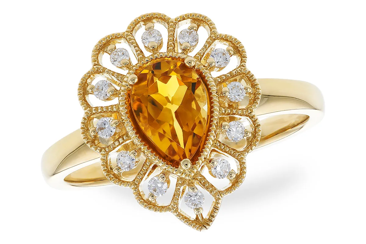 Citrine Ring in yellow gold