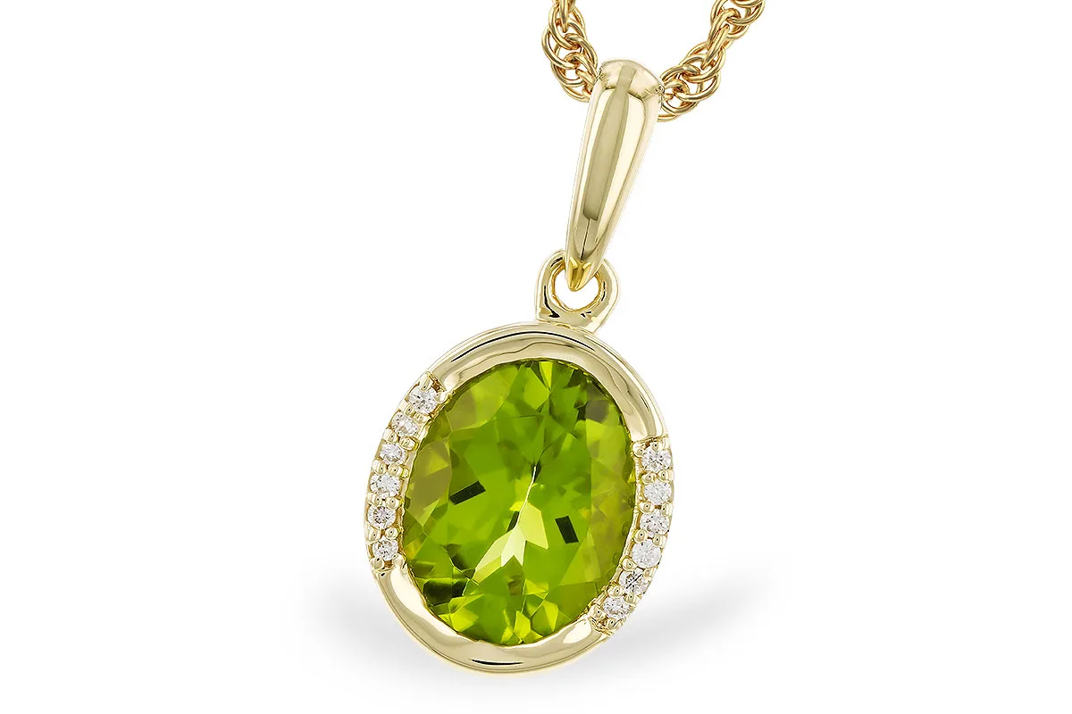 Peridot Necklace in yellow gold