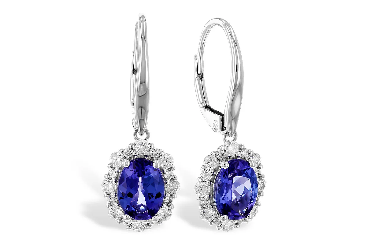 Tanzanite Earrings in white gold