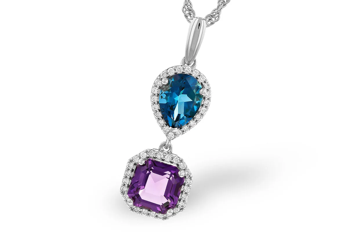 Semi-Precious Stone Necklace in white gold