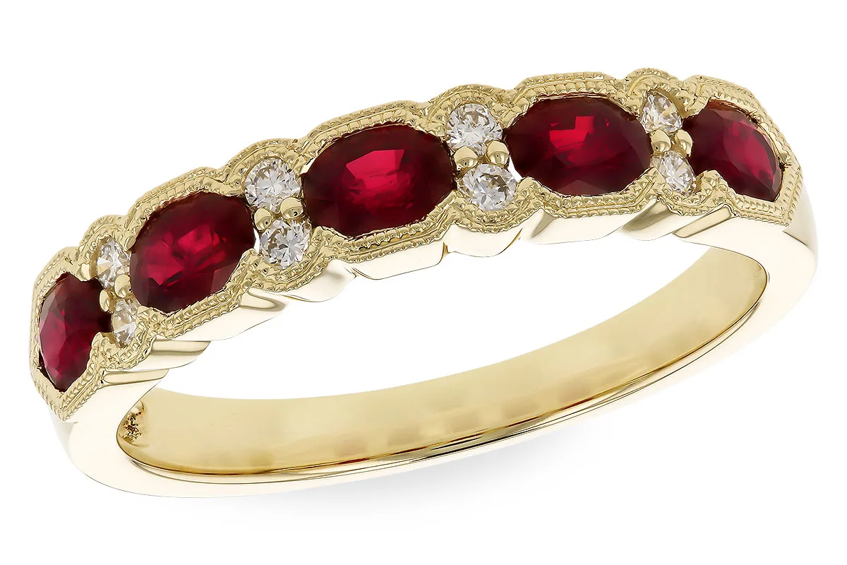 Ruby Wedding Band in yellow gold
