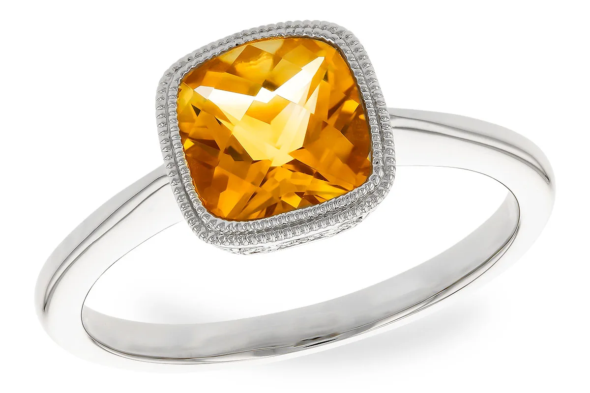 Citrine Ring in white gold