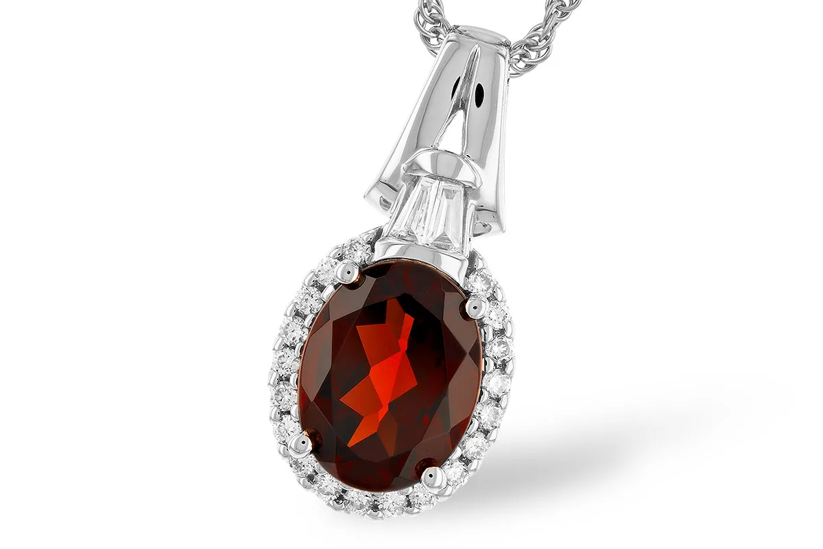 Garnet Necklace in white gold