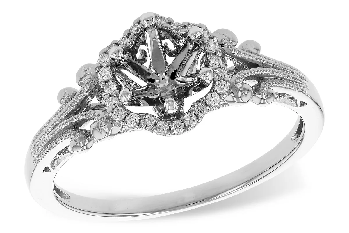 Diamond Semi-Mount Engagement Ring in white gold