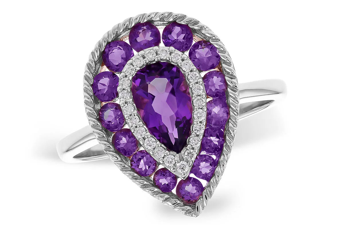 Amethyst Ring in white gold