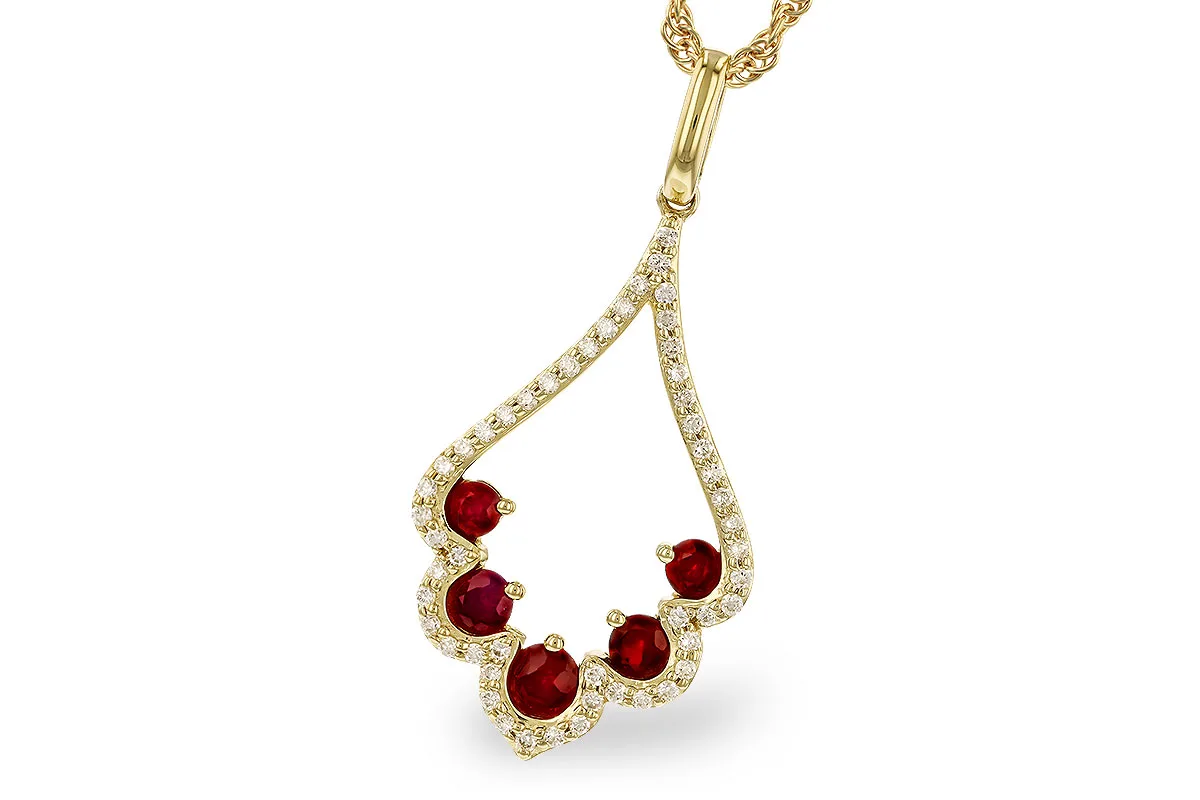 Ruby Necklace in yellow gold