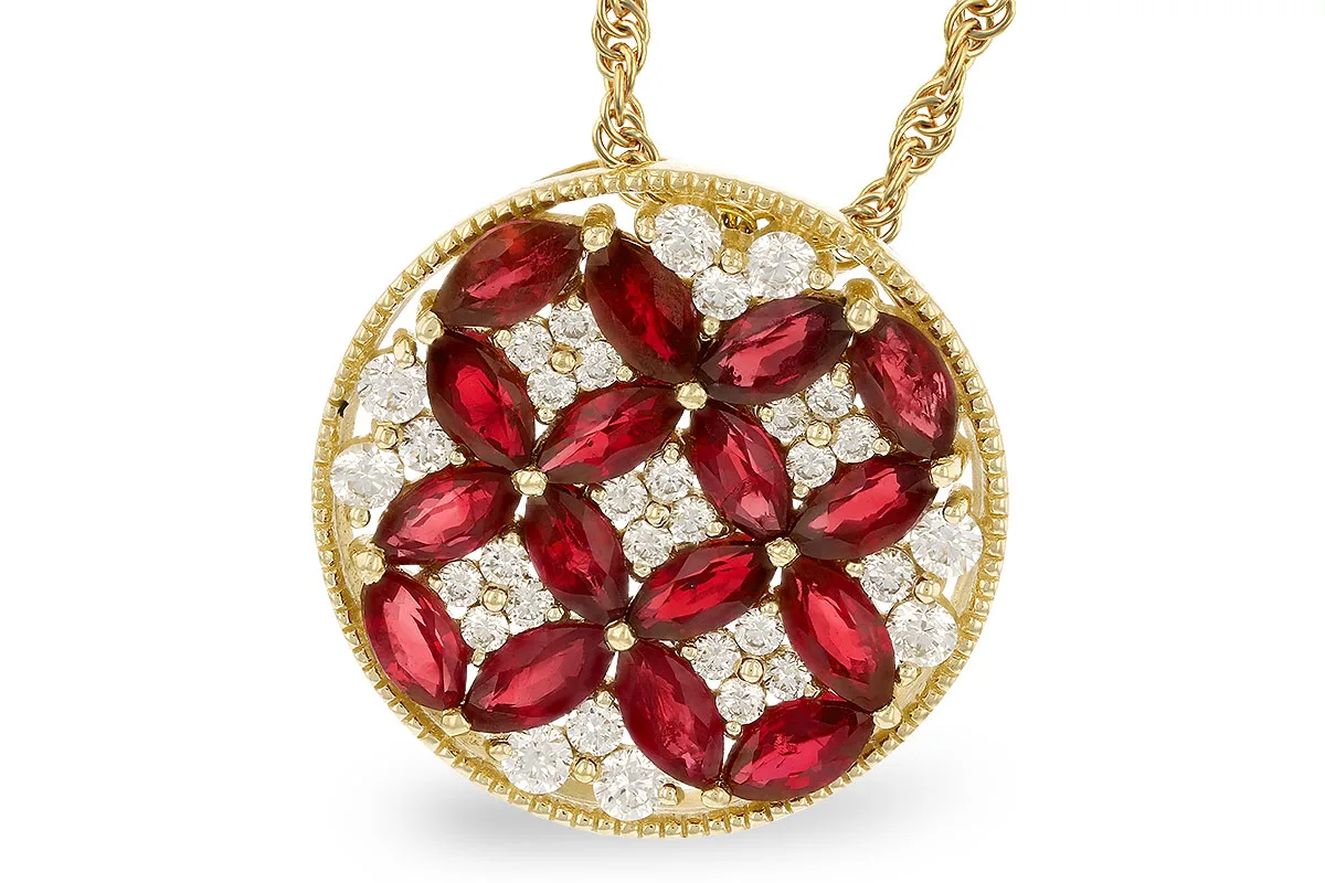Ruby Necklace in yellow gold