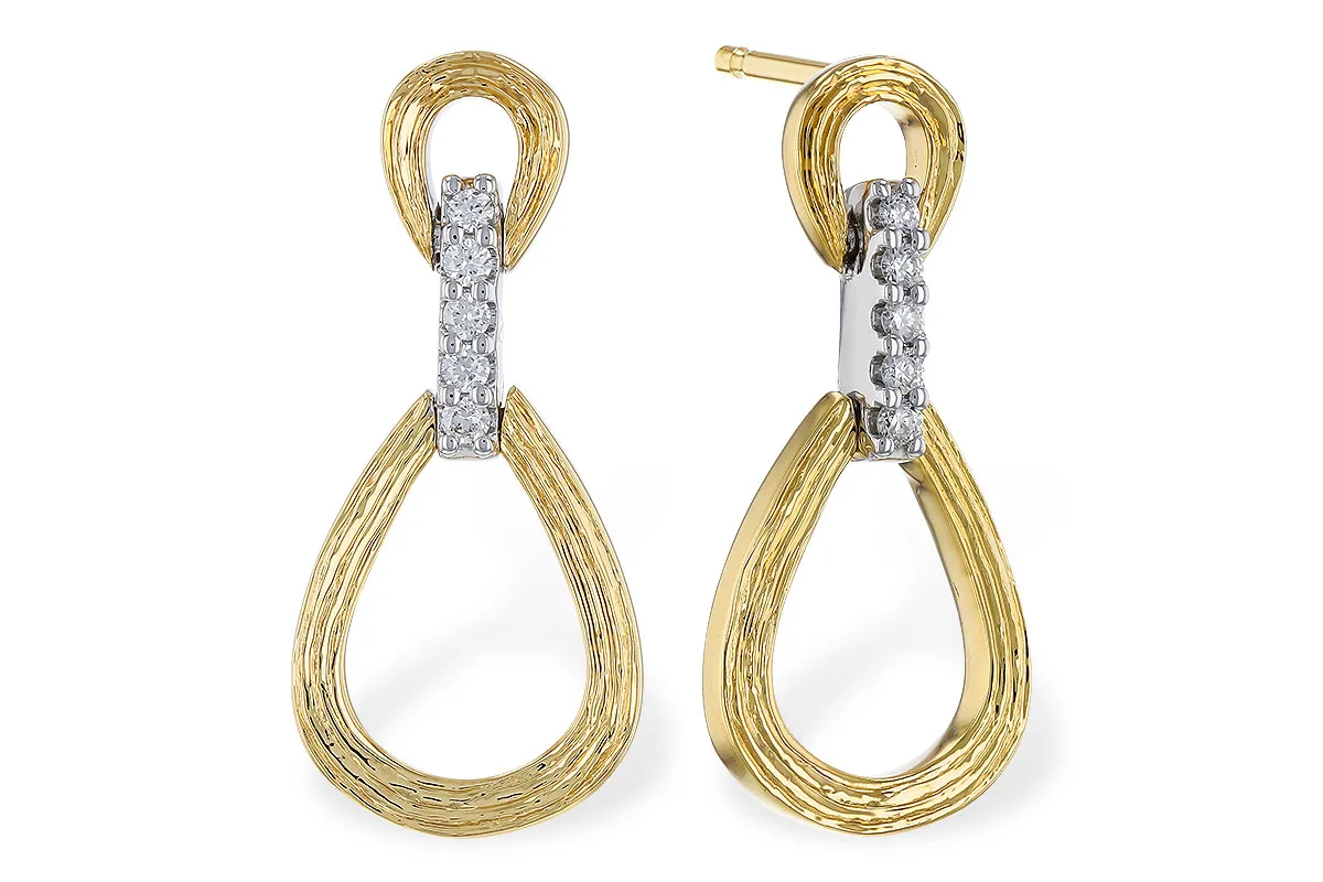 Diamond Earrings in yellow & white