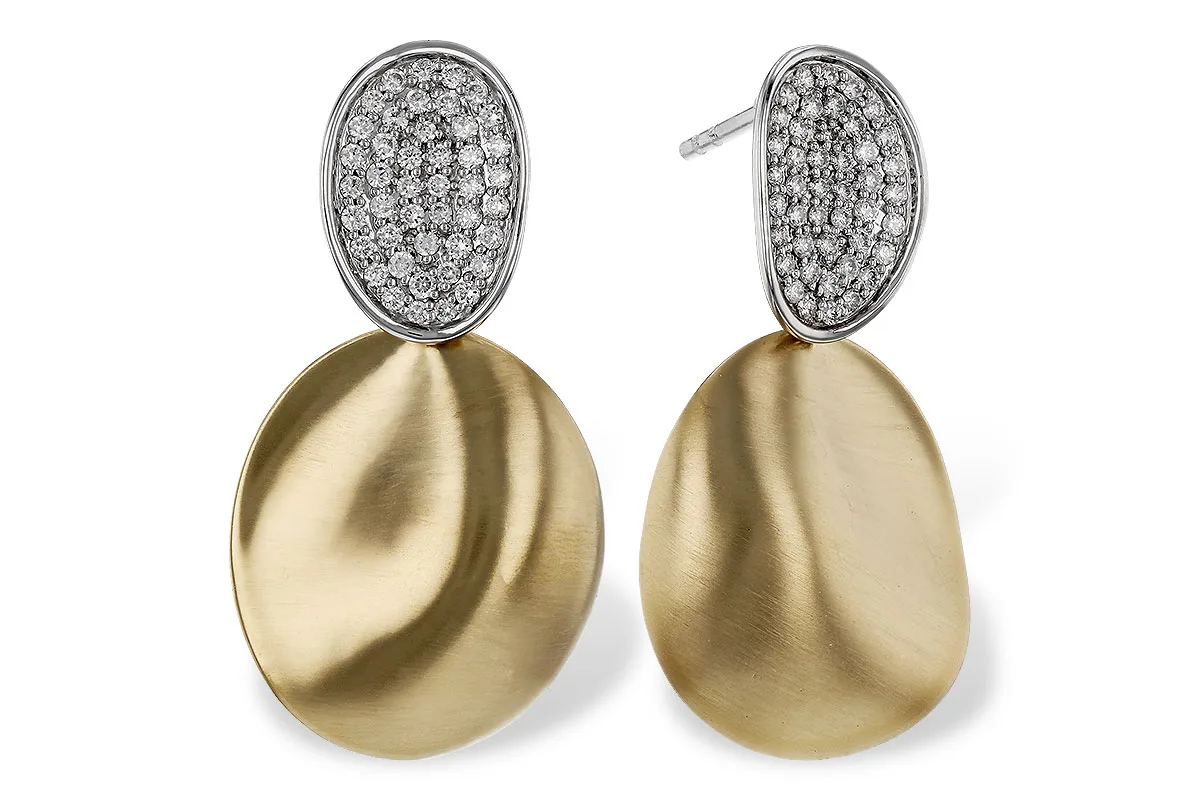 Diamond Earrings in yellow & white