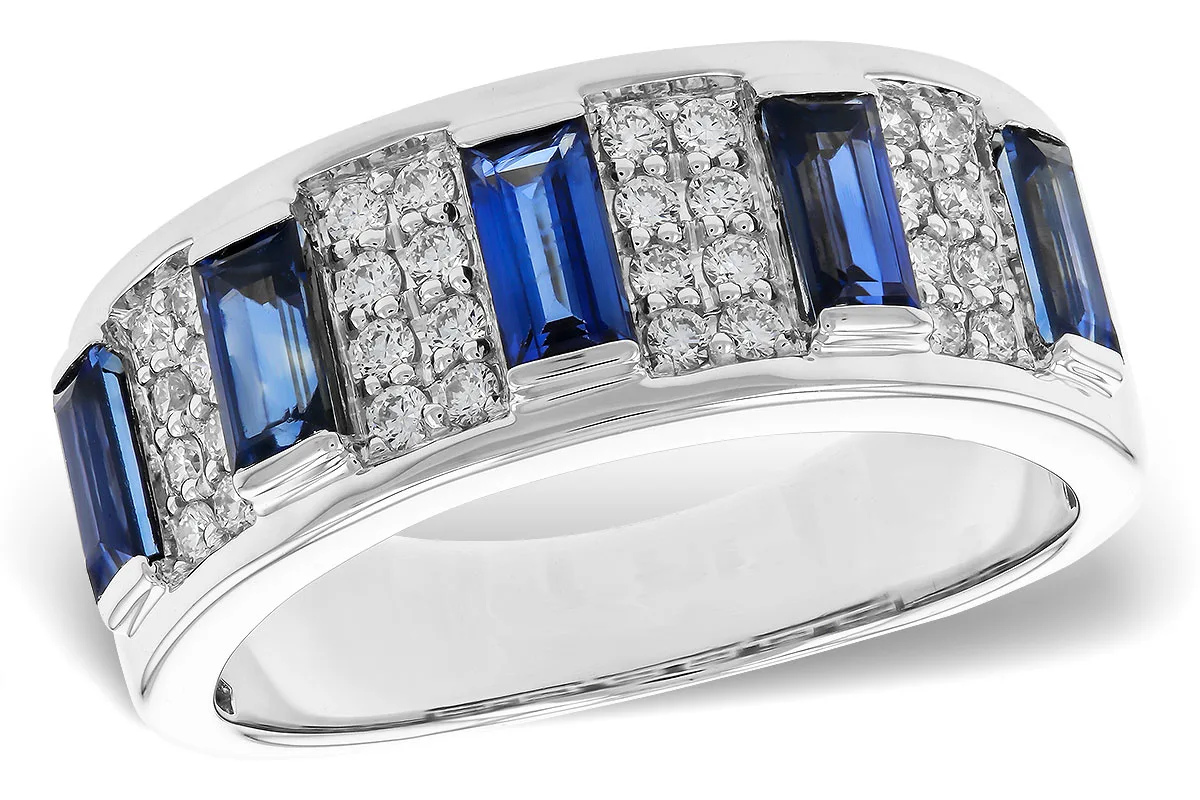 Sapphire Wedding Band in white gold