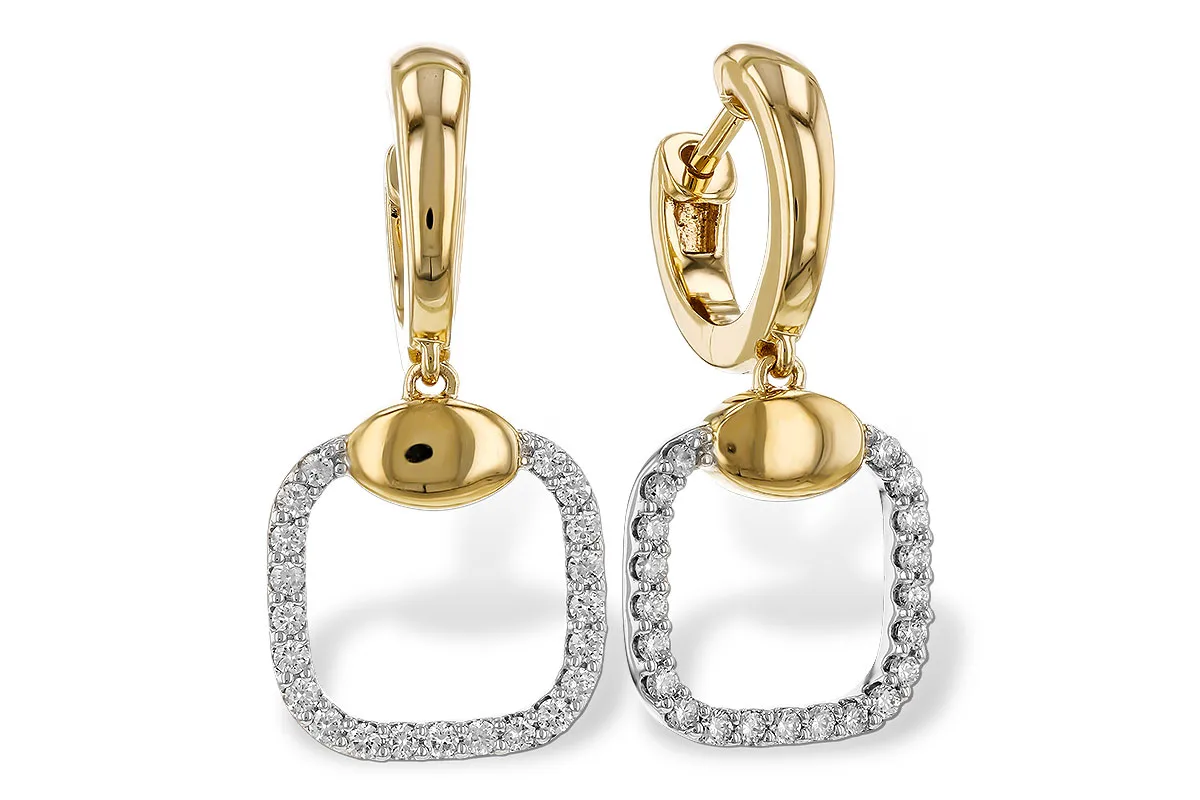 Diamond Earrings in yellow & white