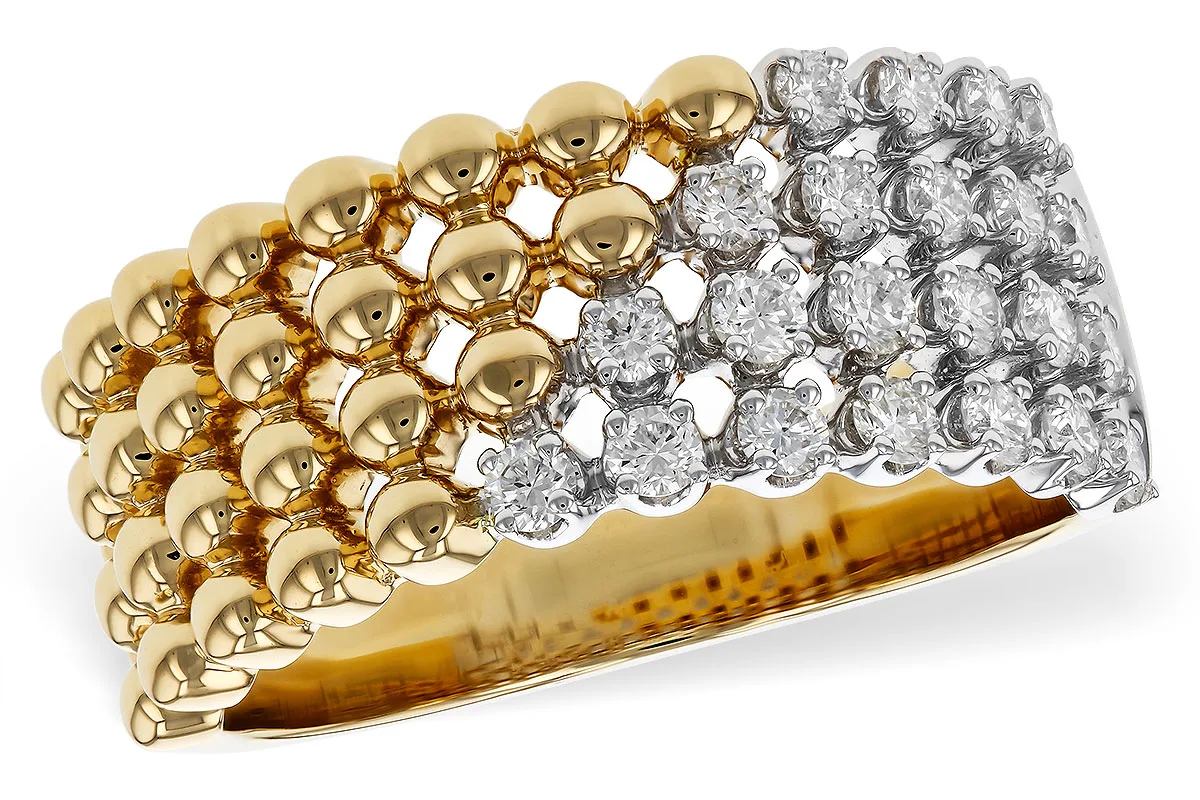 Diamond Wedding Band in yellow & white