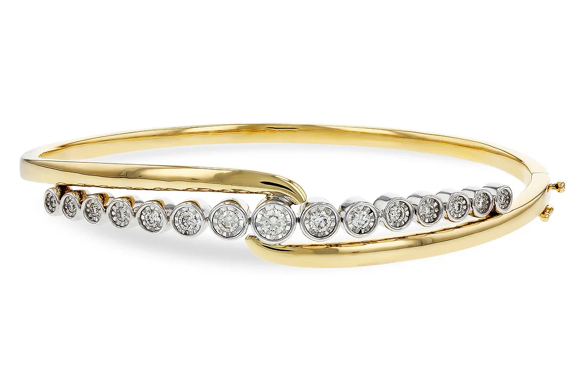 Diamond Bangle in yellow & white