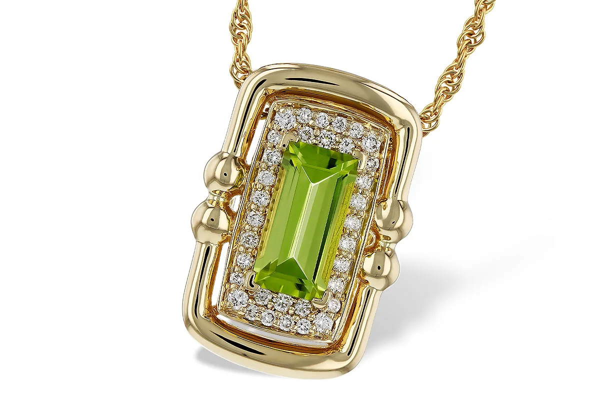 Peridot Necklace in yellow gold