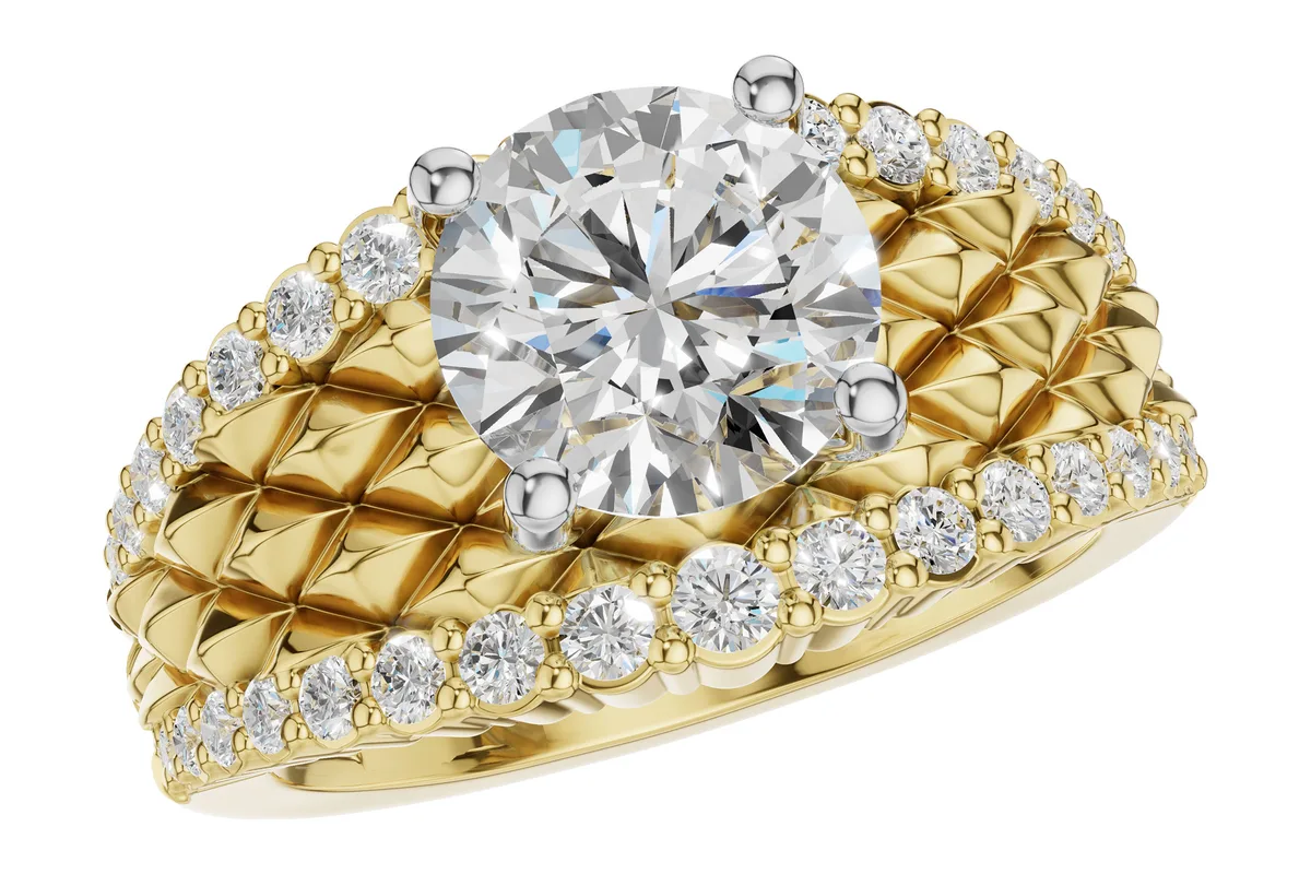 Diamond Semi-Mount Engagement Ring in yellow gold