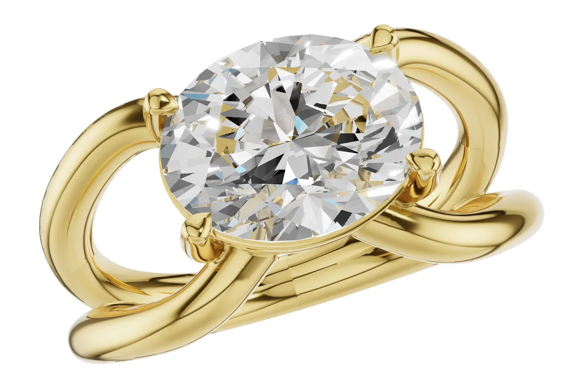 Diamond Semi-Mount Engagement Ring in yellow gold