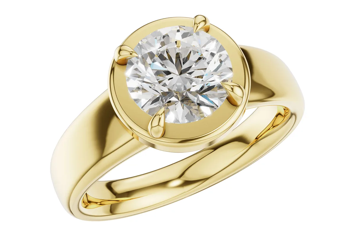 Diamond Semi-Mount Engagement Ring in yellow gold