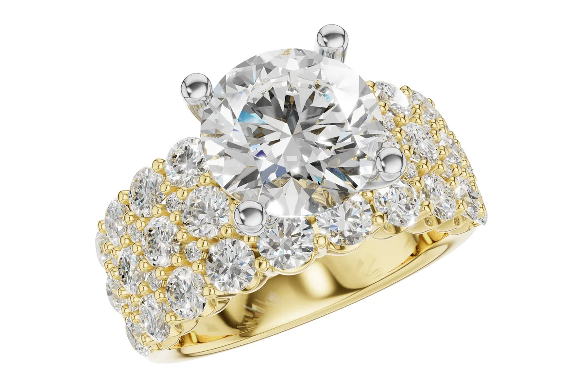 Diamond Semi-Mount Engagement Ring in yellow gold