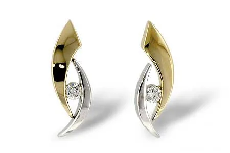 Diamond Earrings in two-tone