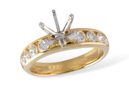 Diamond Semi-Mount Engagement Ring in yellow gold