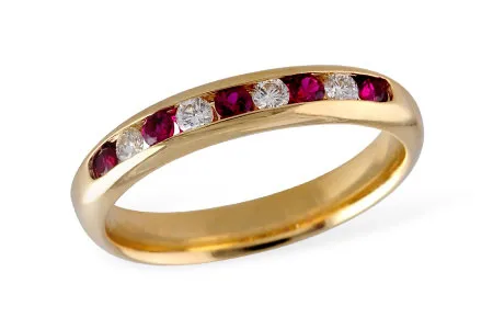 Ruby Wedding Band in yellow gold