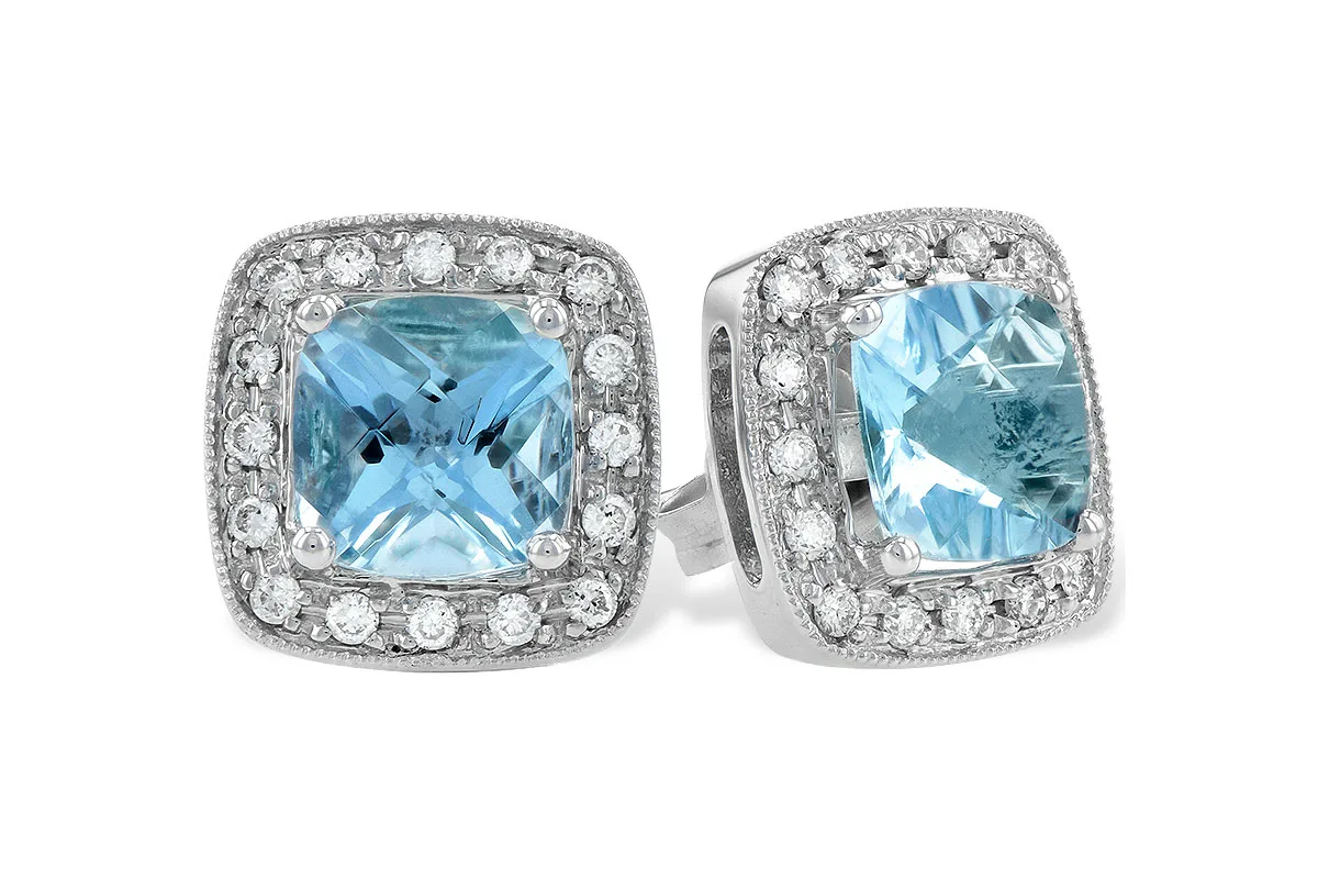Aquamarine Earrings in white gold