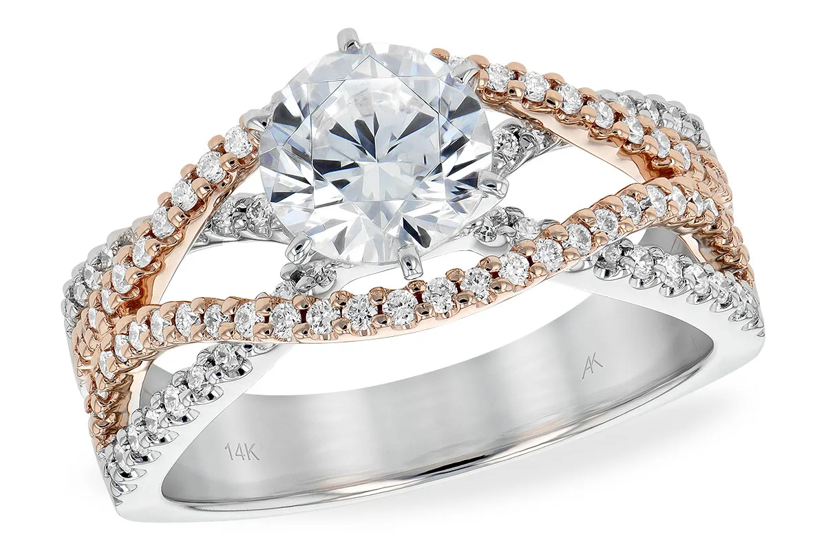 Diamond Semi-Mount Engagement Ring in two-tone (reversed)