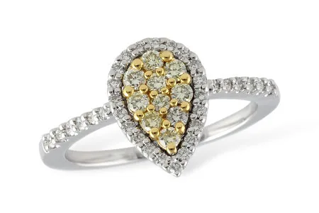 Diamond & Yellow Diamond Ring in two-tone (reversed)