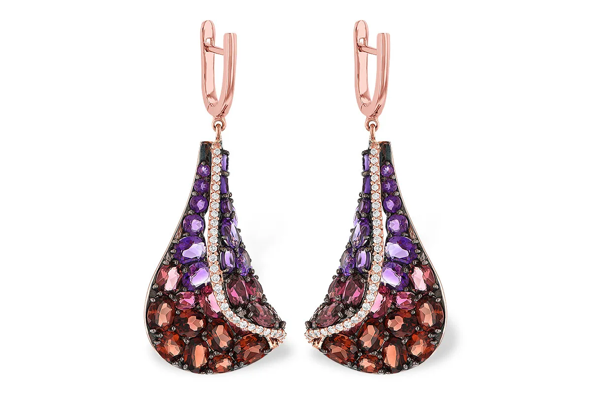 Semi-Precious Stone Earrings in rose gold