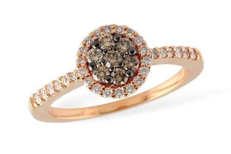 Diamond & Brown Diamond Ring in rose gold