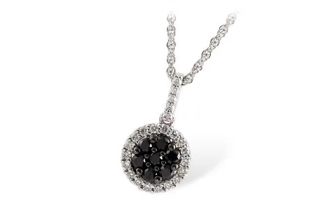 Black Diamond Necklace in white gold