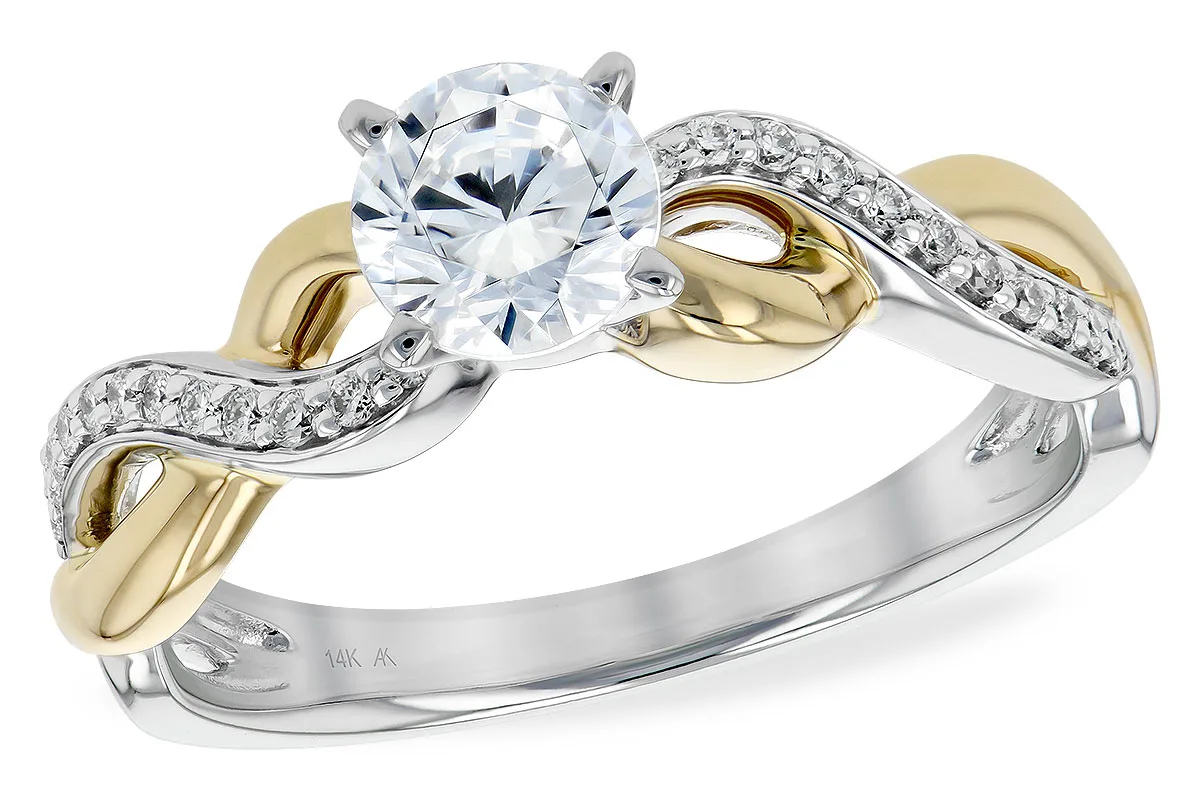 Diamond Semi-Mount Engagement Ring in two-tone