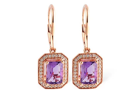 Amethyst Earrings in rose gold
