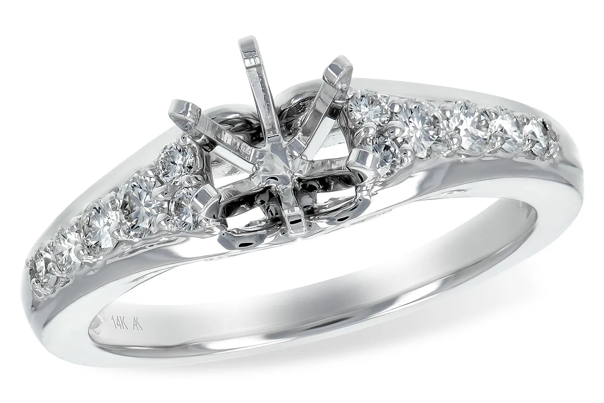 Diamond Semi-Mount Engagement Ring in white gold