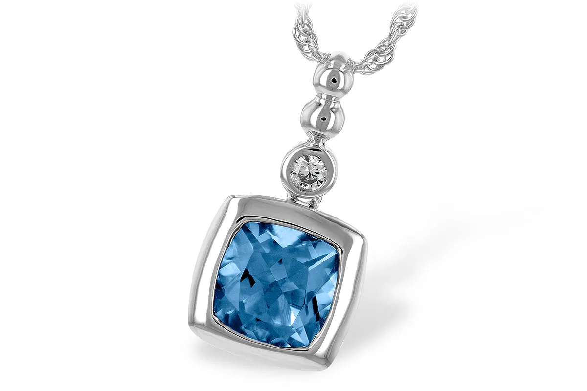 Blue Topaz Necklace in white gold