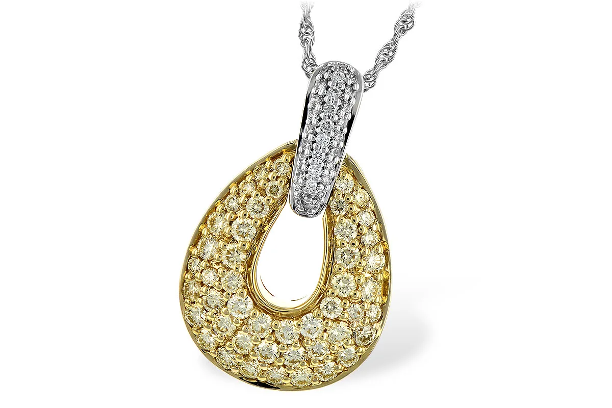 Yellow Diamond Necklace in two-tone