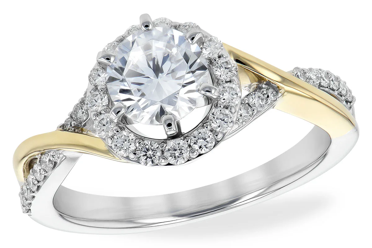 Diamond Semi-Mount Engagement Ring in two-tone (reversed)