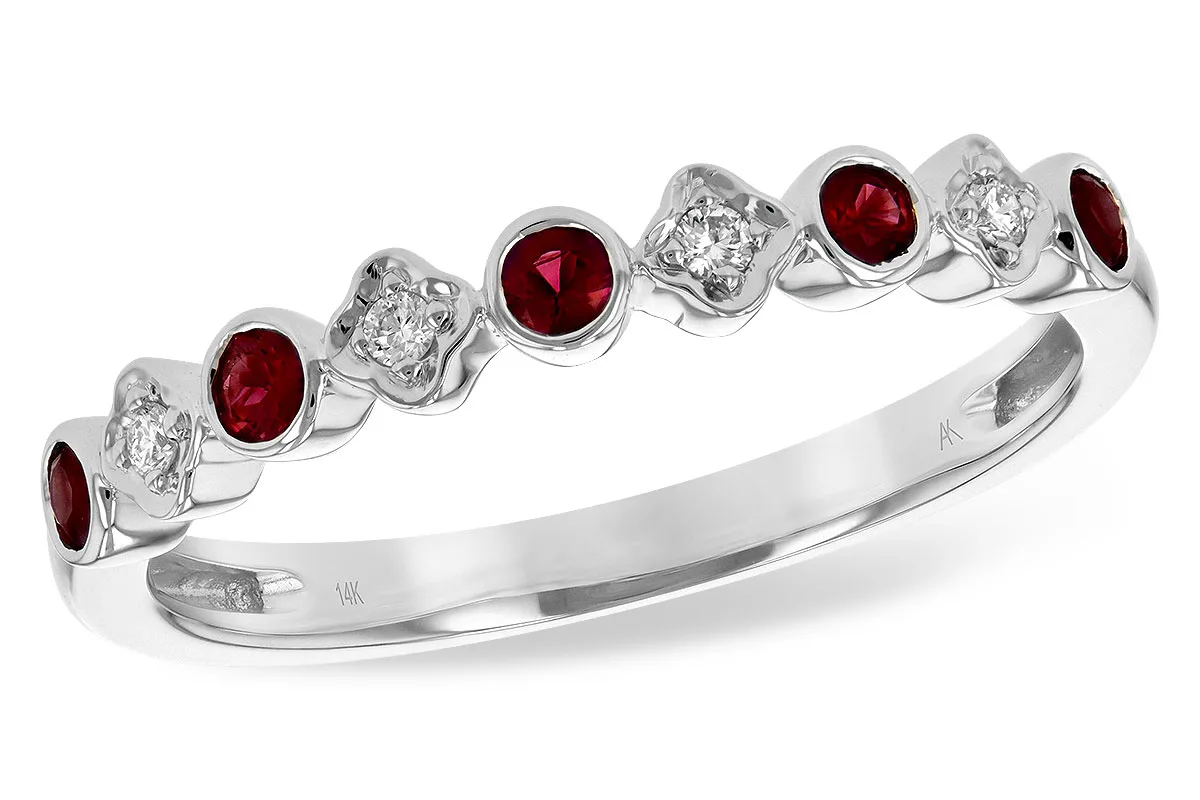 Ruby Wedding Band in white gold